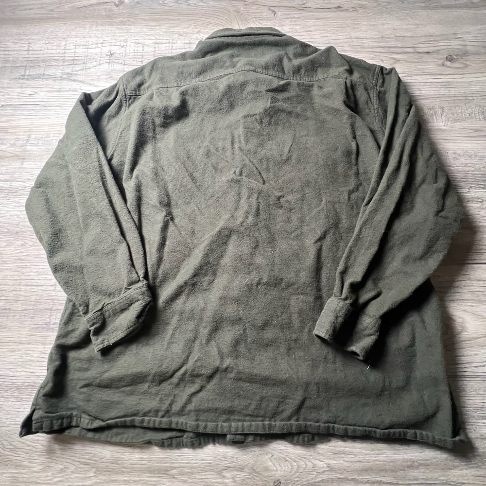 St. Johns Bay Flannel Shirt Mens XL Olive Green Cotton Button Down Workwear P79 - Picture 4 of 7